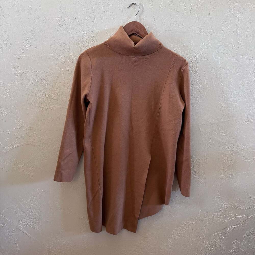THML Brown Asymmetrical Hem Turtleneck Sweater Size M